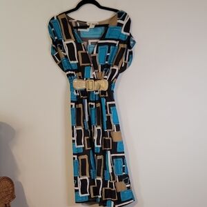 Stylish Geometric Print Dress